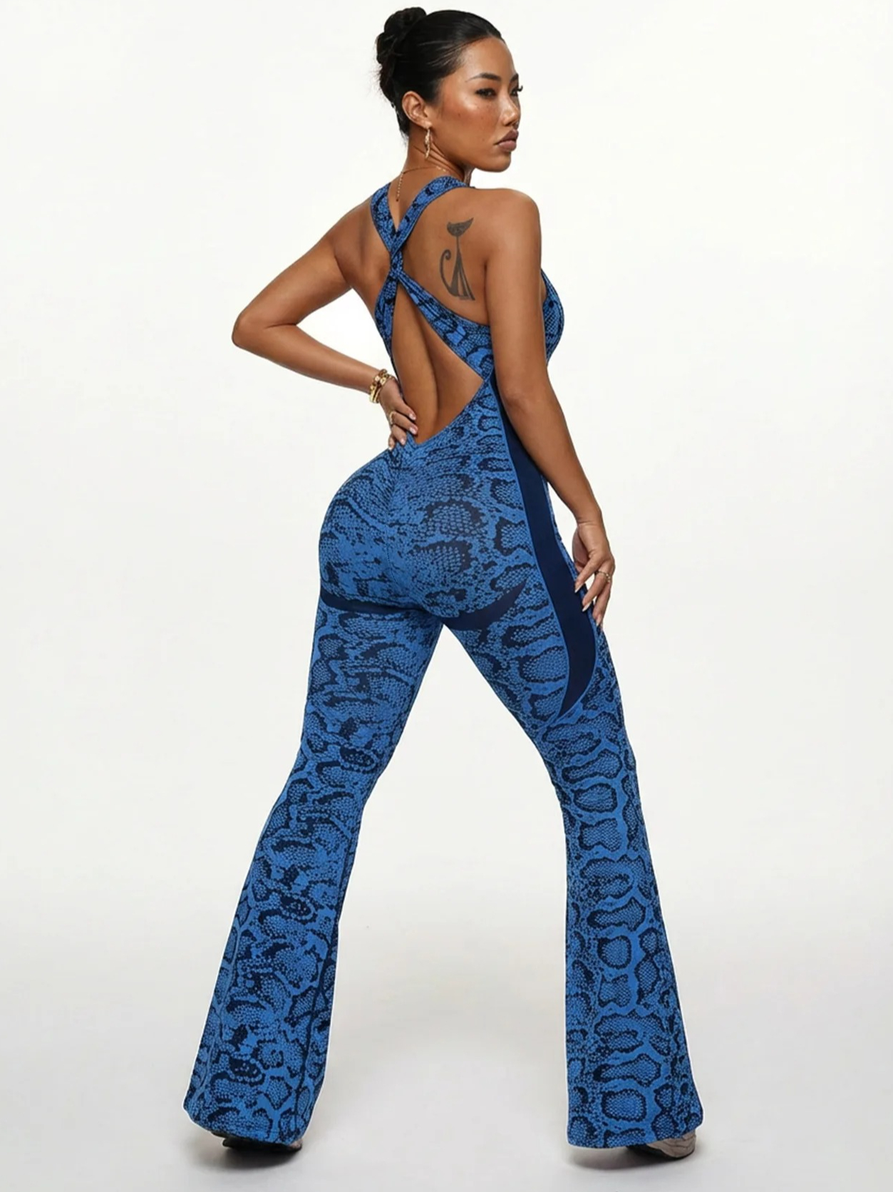 Women's Serpentine Print Blue  – Yoga Overall Fitness recenzja i cena