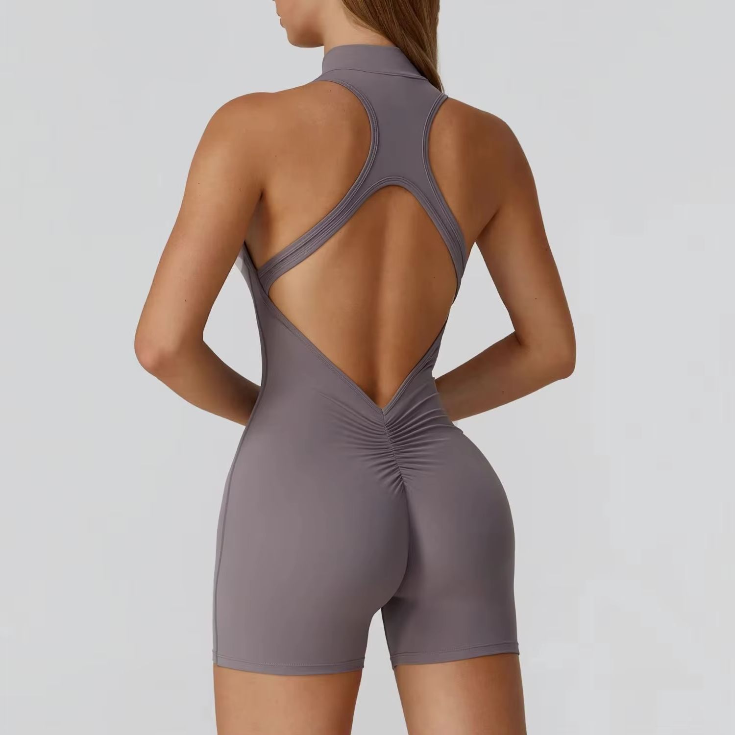 Padded Hollow Back Zipper Yoga – Yoga Overall Fitness recenzja i cena