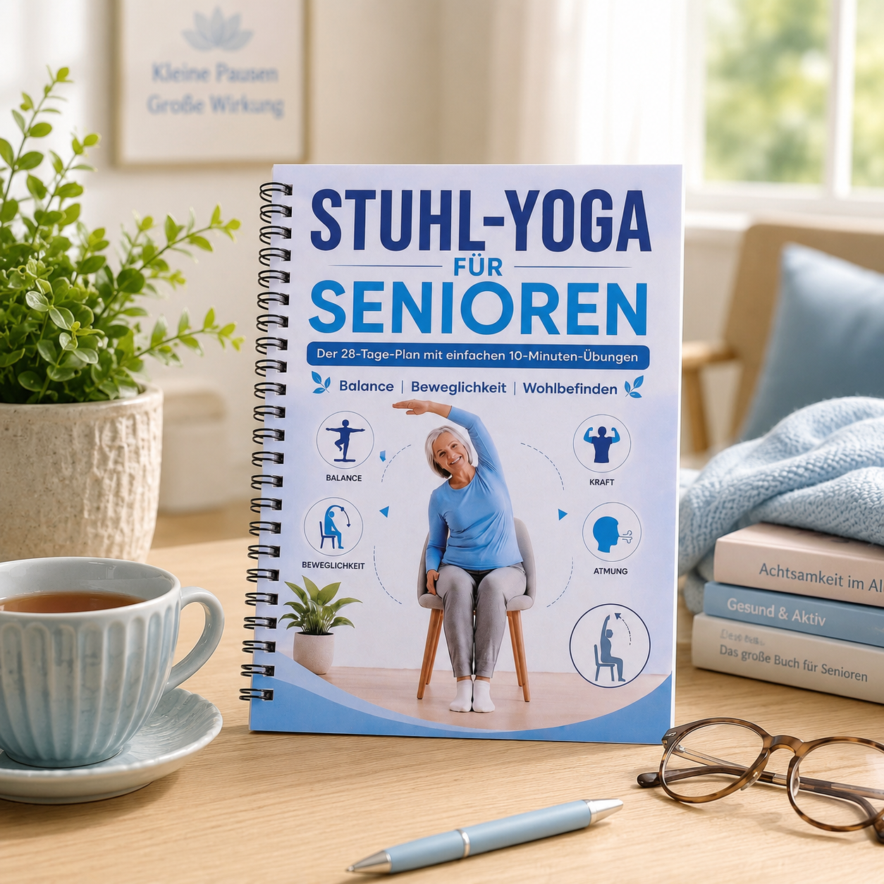 Illustrated Chair Yoga Workout – Yoga Fitness Journal recenzja i cena