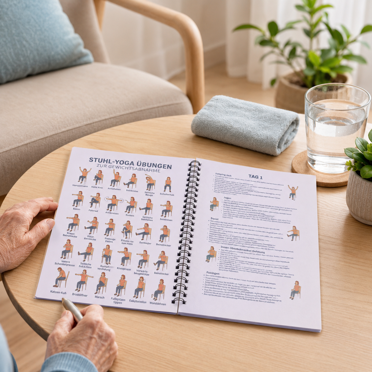 Illustrated Chair Yoga Workout – Yoga Fitness Journal recenzja i cena