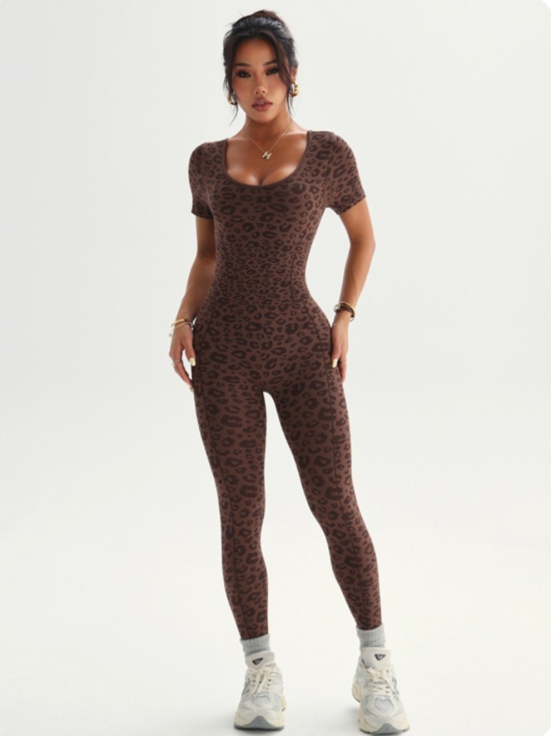 Women's Backless Leopard Jumps – Yoga Overall Fitness recenzja i cena